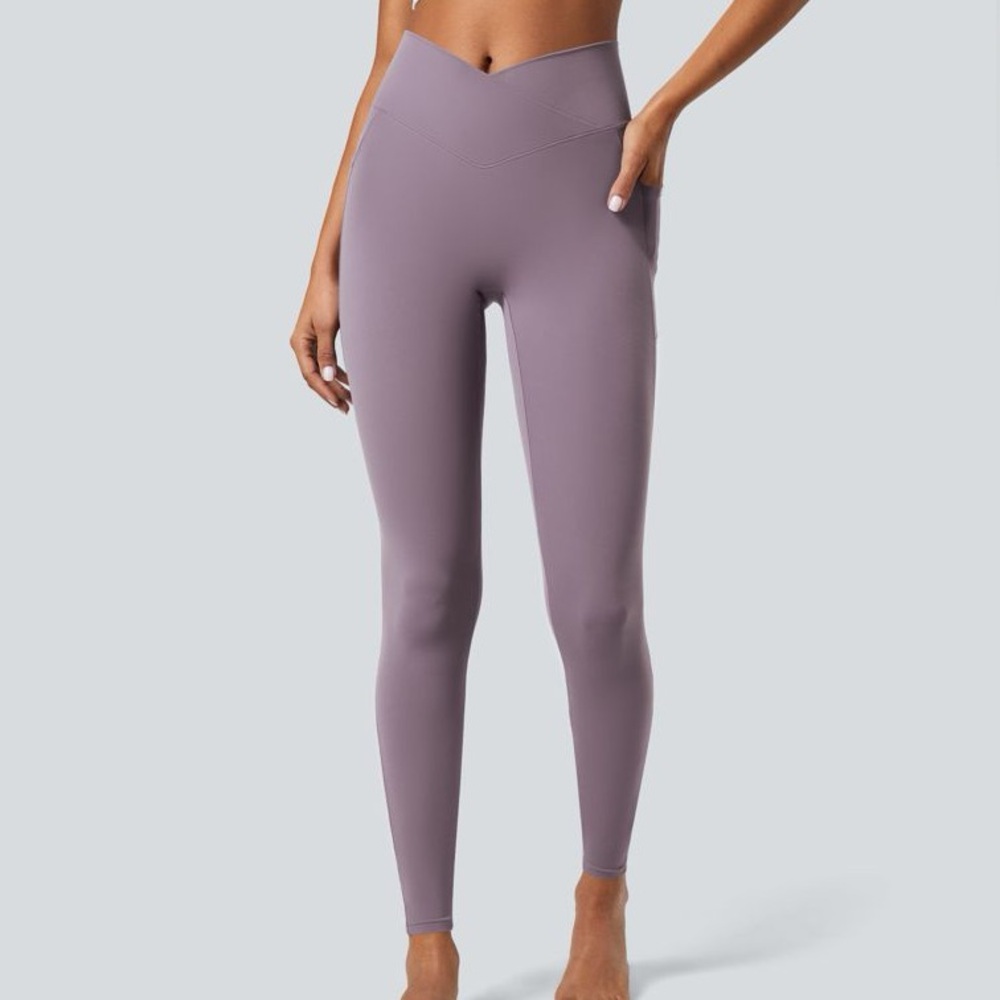 HALARA Crossover Pocket Plain Leggings